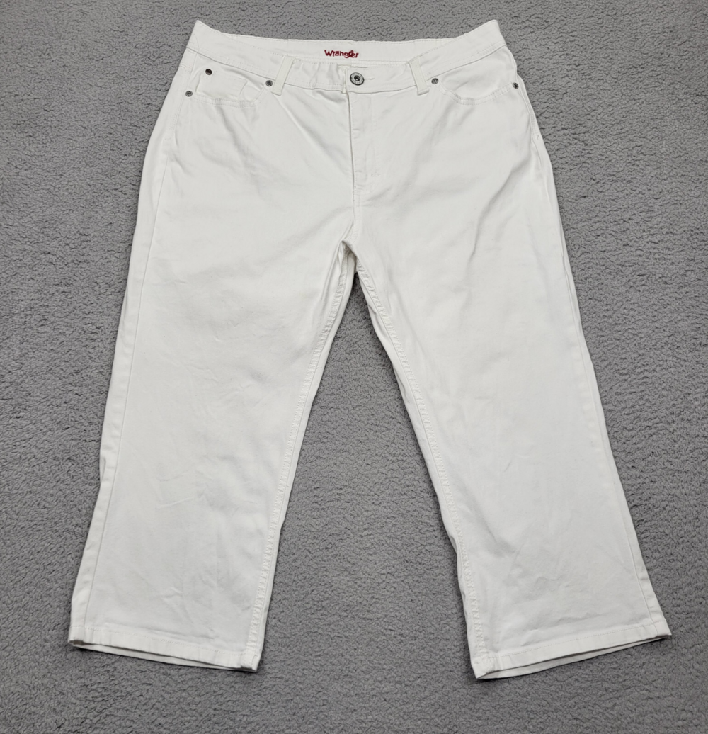 Wrangler Jeans Womens ' 18 White Straight Leg Capri 35x21*